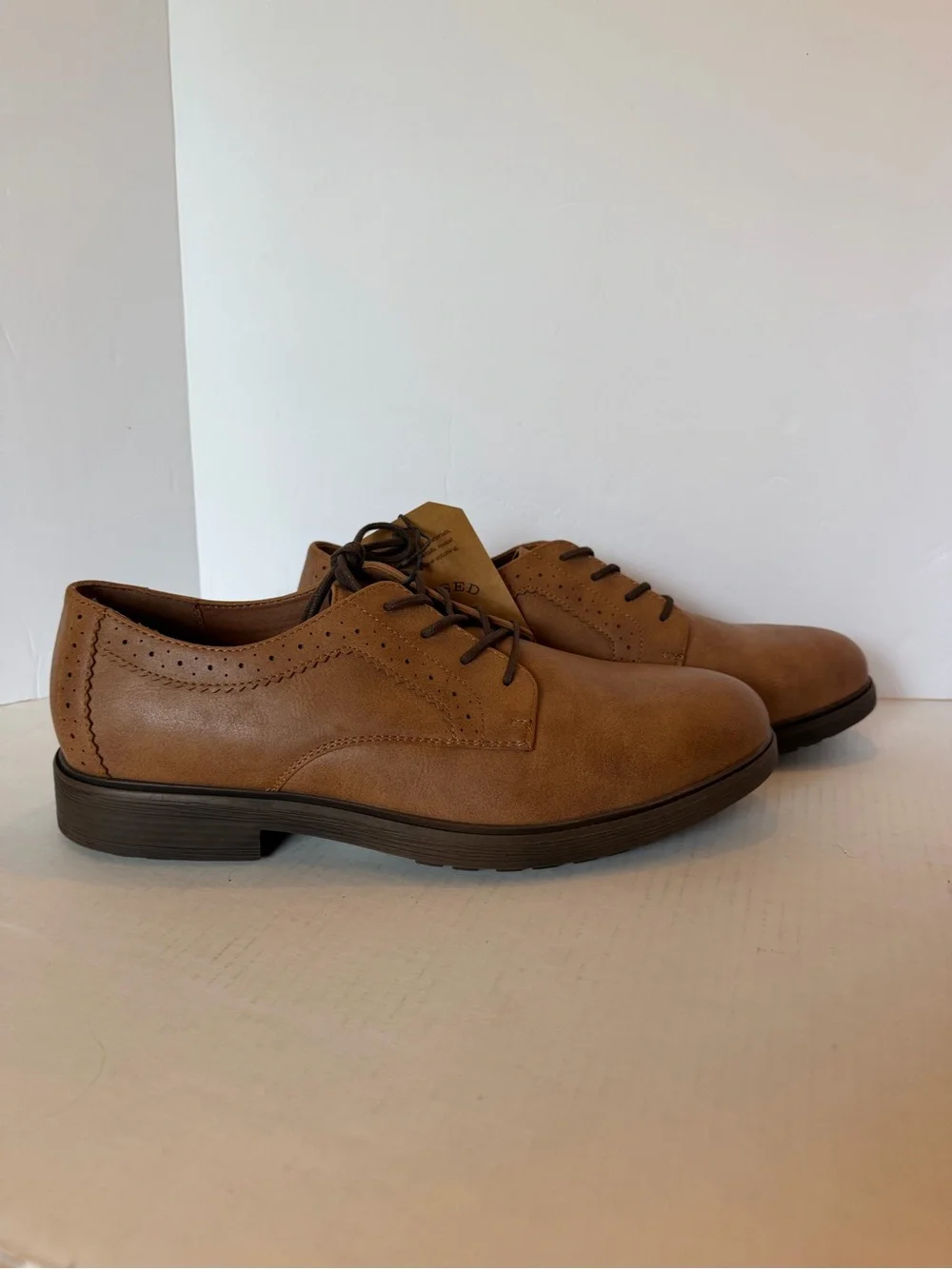 Frey and Co Men's Brown Lace-Up Oxford Shoes